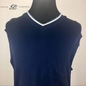 Nautica Vest Sweater Navy Blue and White XL